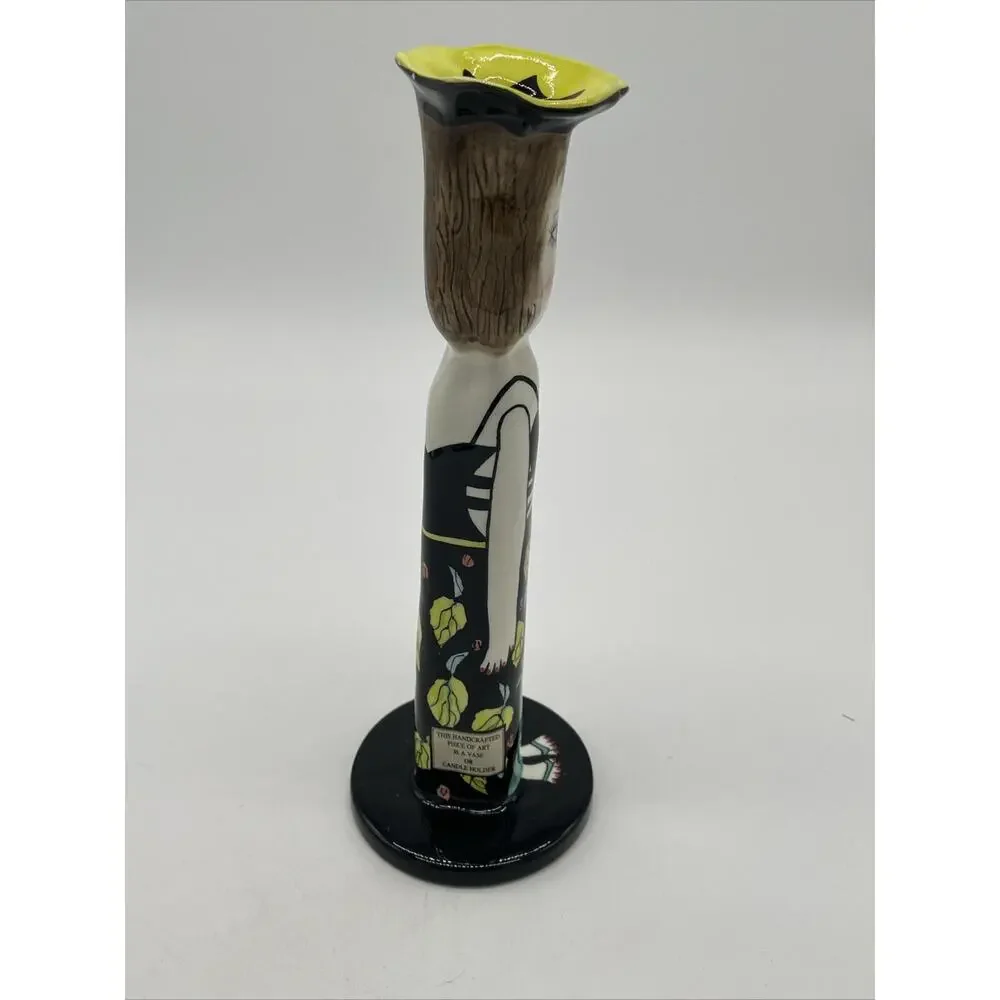 Susan Paley Bella Casa 10.5” Candle Holder Bud Vase Ganz Colorful Art Sculpture